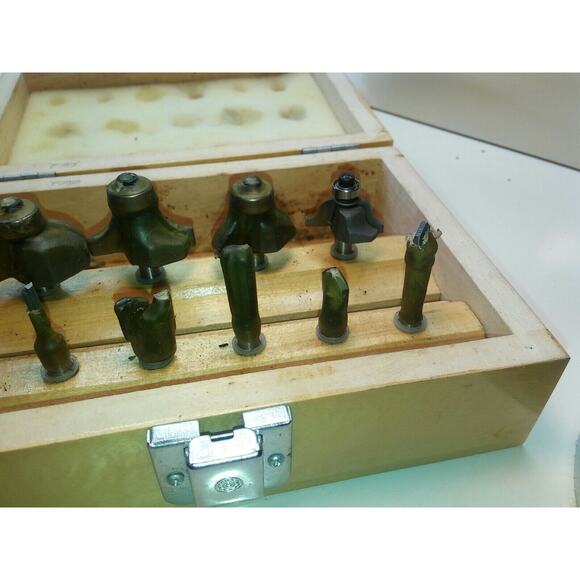 10 Router Bits In Case - Most - NEW - 4 with Ball Bearing Guides - Picture 12 of 12